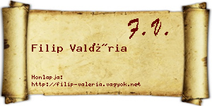 Filip Valéria névjegykártya