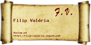 Filip Valéria névjegykártya